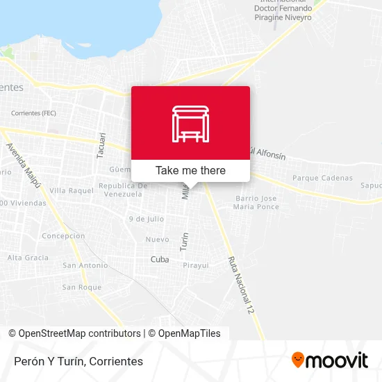 Perón Y Turín map