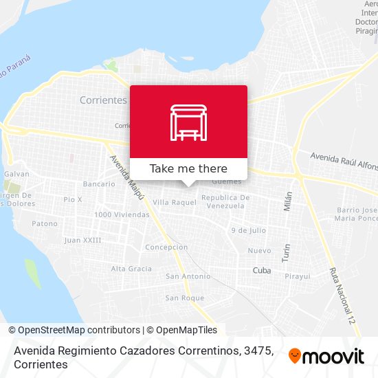 Avenida Regimiento Cazadores Correntinos, 3475 map