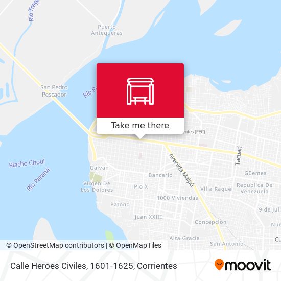 Calle Heroes Civiles, 1601-1625 map