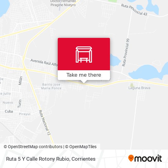 Mapa de Ruta 5 Y Calle Rotony Rubio