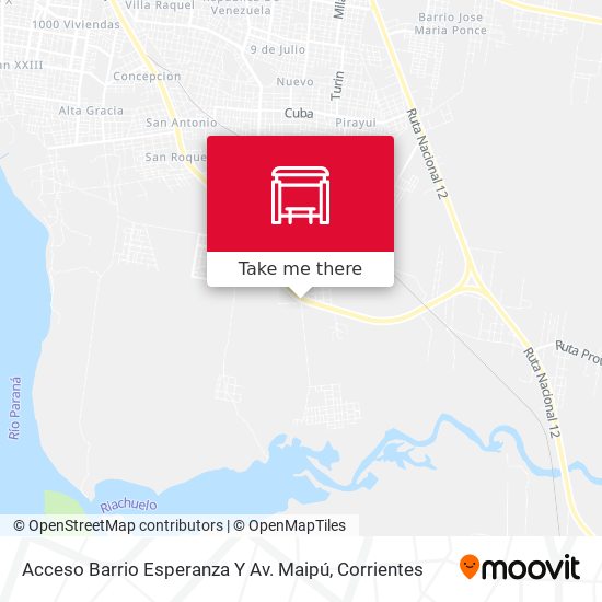 Mapa de Acceso Barrio Esperanza Y Av. Maipú