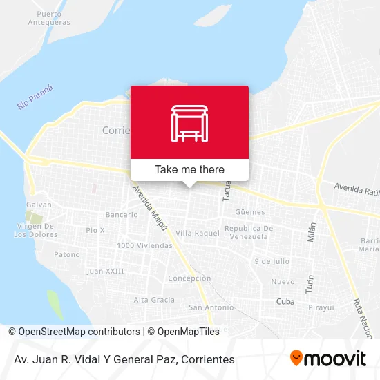Av. Juan R. Vidal Y General Paz map