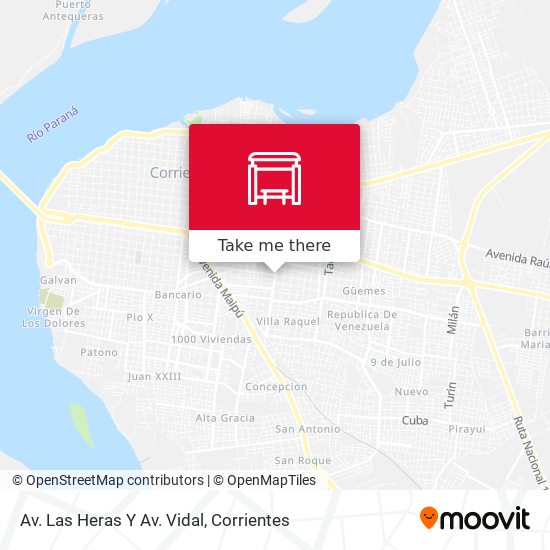 Av. Las Heras Y Av. Vidal map