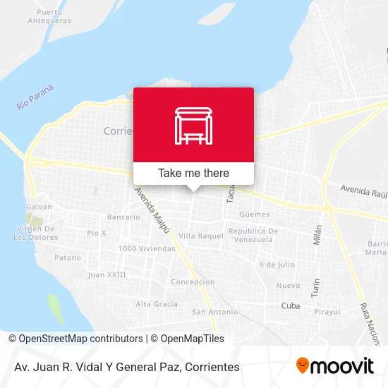 Av. Juan R. Vidal Y General Paz map
