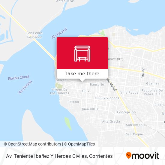 Av. Teniente Ibañez Y Heroes Civiles map