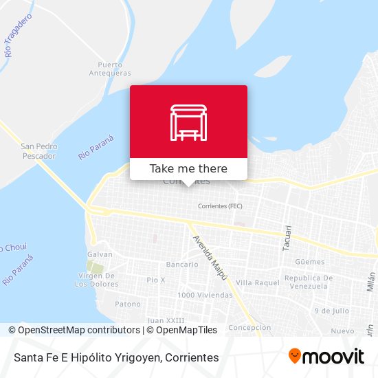 Santa Fe E Hipólito Yrigoyen map