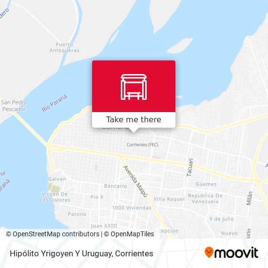 Hipólito Yrigoyen Y Uruguay map