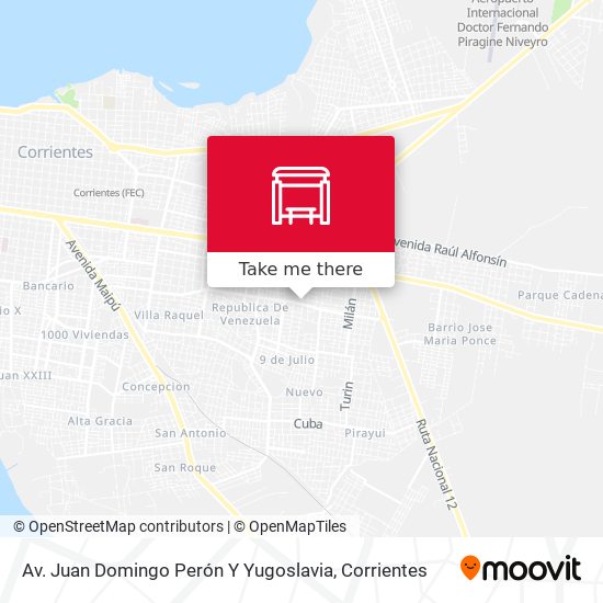 Av. Juan Domingo Perón Y Yugoslavia map