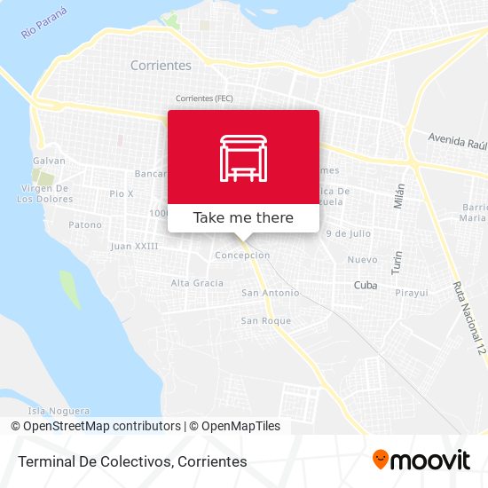 Mapa de Terminal De Colectivos