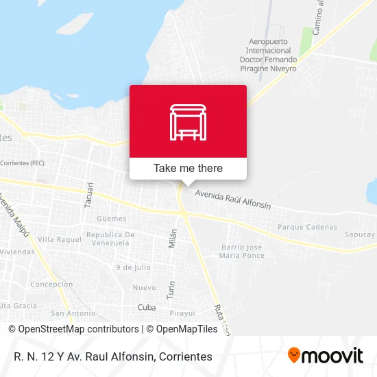R. N. 12 Y Av. Raul Alfonsin map