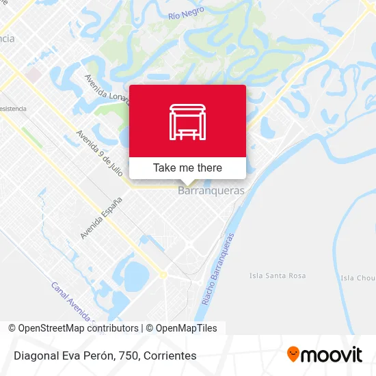 Diagonal Eva Perón, 750 map