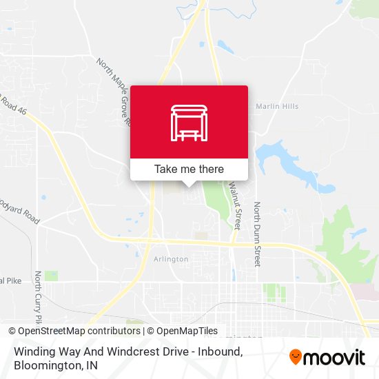 Mapa de Winding Way And Windcrest Drive - Inbound