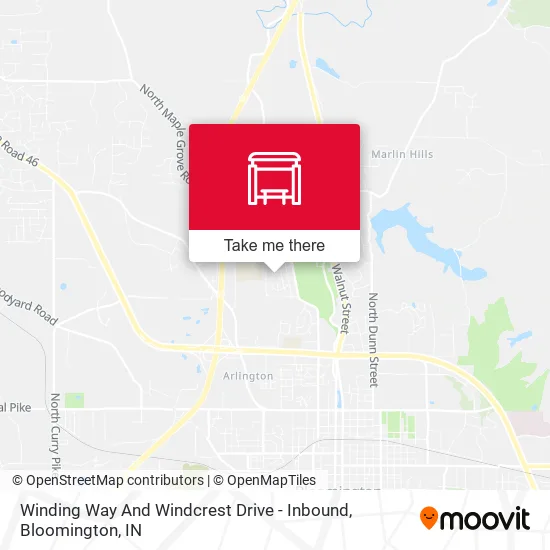 Mapa de Winding Way And Windcrest Drive - Inbound