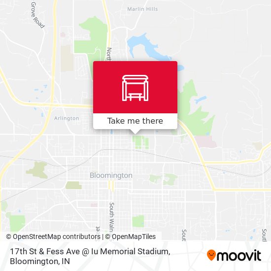 17th St & Fess Ave @ Iu Memorial Stadium map