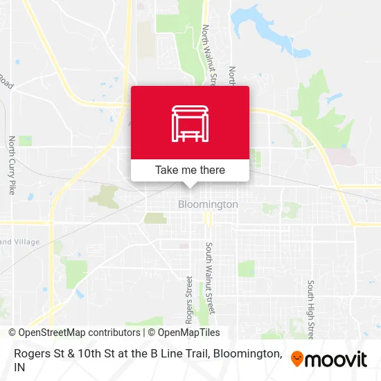 Rogers St & 10th St at the B Line Trail map