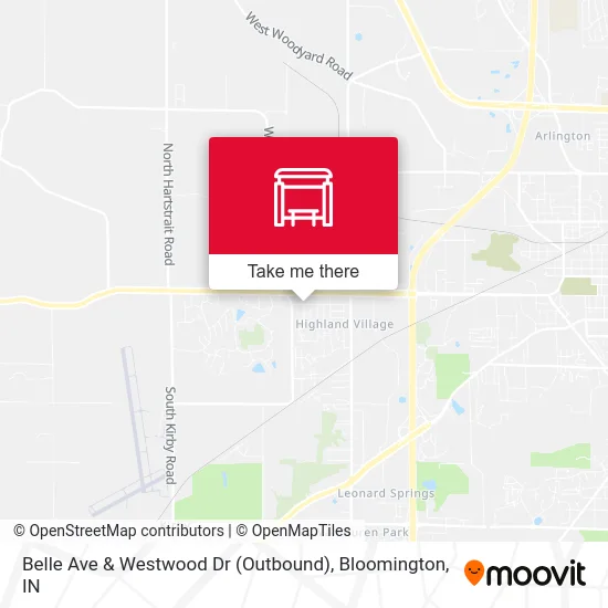 Belle Ave & Westwood Dr (Outbound) map