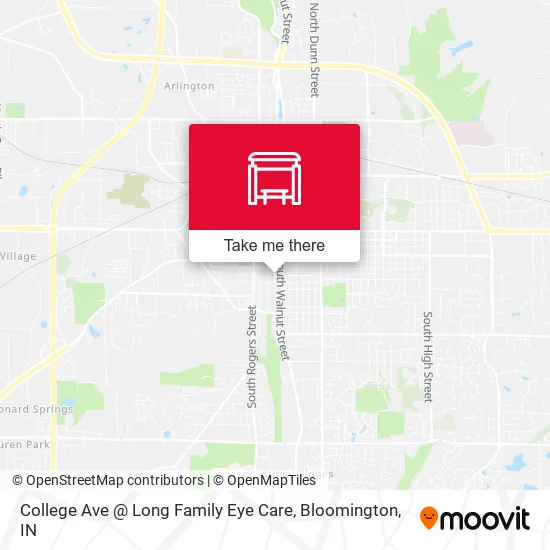 Mapa de College Ave @ Long Family Eye Care