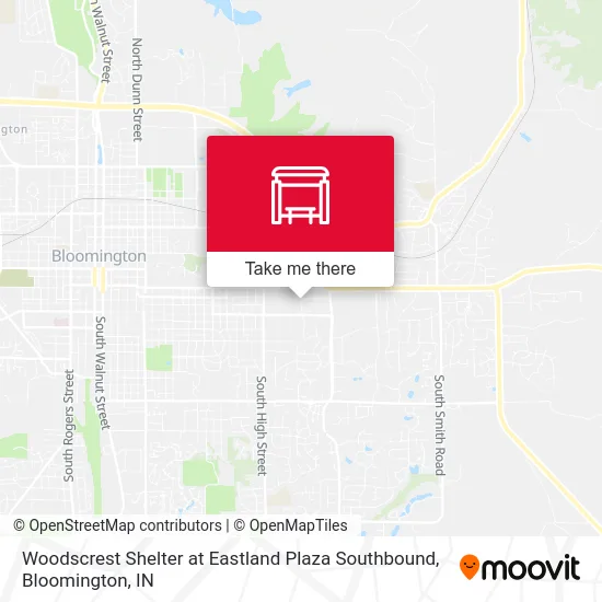 Woodscrest Shelter at Eastland Plaza Southbound map