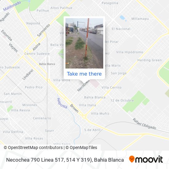 Mapa de Necochea 790  Linea 517, 514 Y 319)