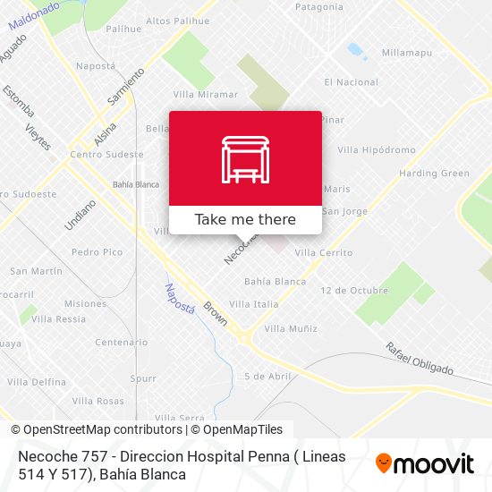 Necoche 757 - Direccion Hospital Penna ( Lineas 514 Y 517) map