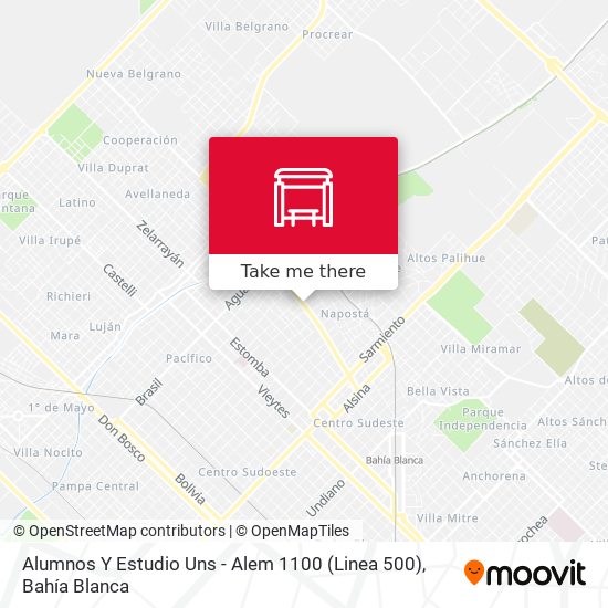 Alumnos Y Estudio Uns - Alem 1100 (Linea 500) map