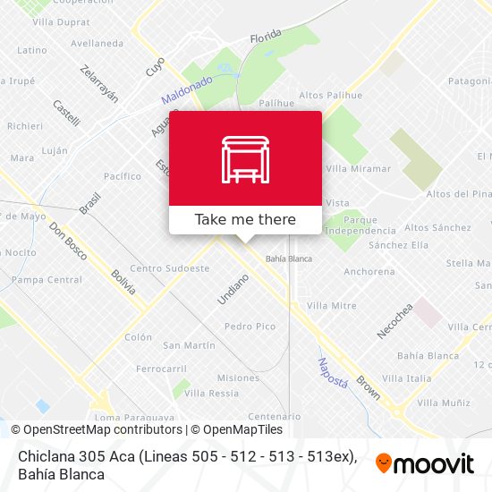 Chiclana 305 Aca (Lineas 505 - 512 - 513 - 513ex) map