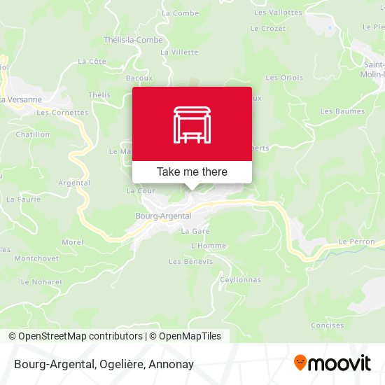 Bourg-Argental, Ogelière map