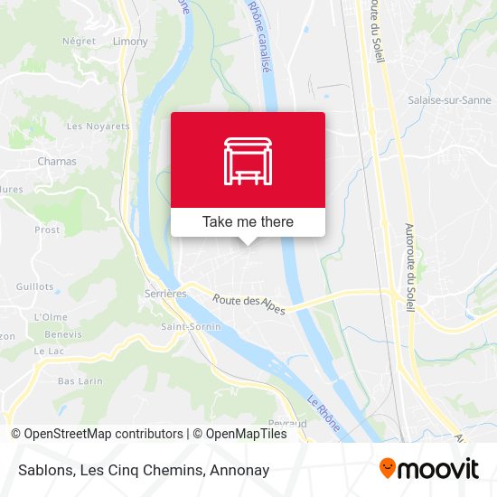 Sablons, Les Cinq Chemins map