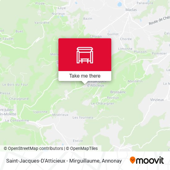 Saint-Jacques-D'Atticieux - Mirguillaume map
