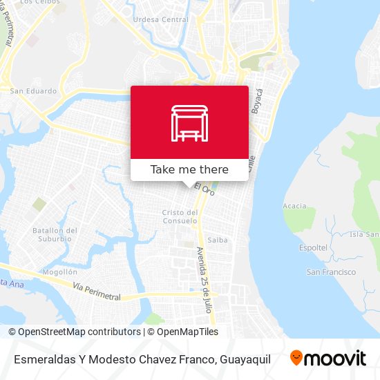 Mapa de Esmeraldas Y Modesto Chavez Franco