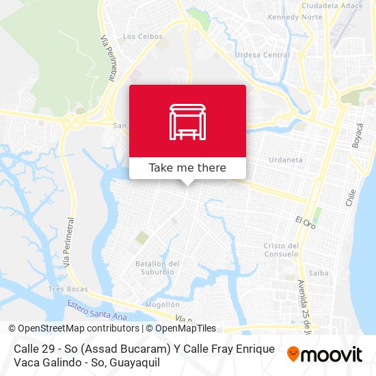 Mapa de Calle 29 - So (Assad Bucaram)   Y  Calle  Fray Enrique Vaca Galindo - So