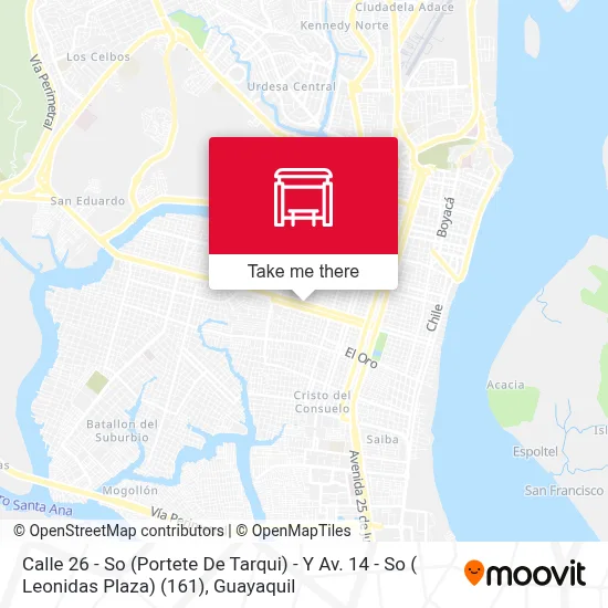 Mapa de Calle 26 - So (Portete De Tarqui) - Y Av. 14 - So ( Leonidas Plaza) (161)