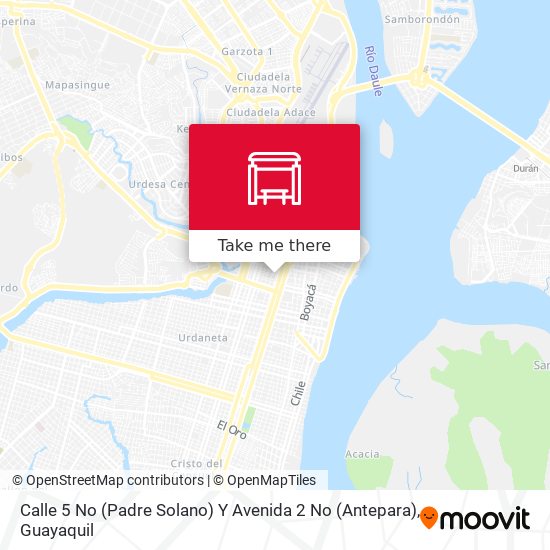 Mapa de Calle 5 No (Padre Solano) Y  Avenida 2 No (Antepara)