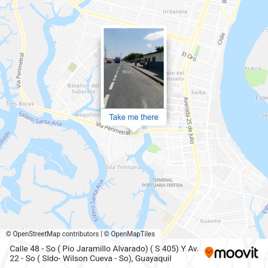 Mapa de Calle 48 - So ( Pio Jaramillo Alvarado) ( S 405) Y Av. 22 - So ( Sldo- Wilson Cueva - So)