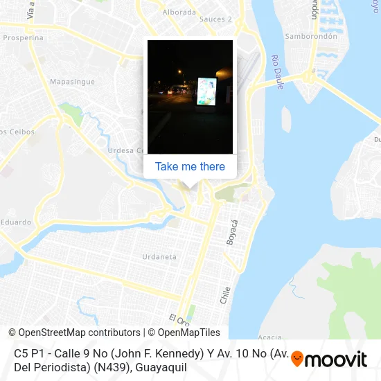 Mapa de C5 P1 - Calle 9 No (John F. Kennedy) Y Av. 10 No (Av. Del Periodista) (N439)