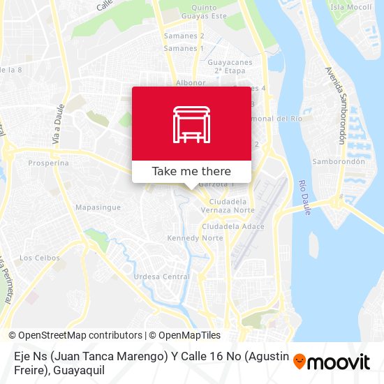 Eje Ns (Juan Tanca Marengo) Y Calle 16 No (Agustin Freire) map