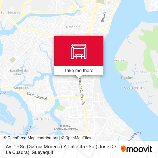 Mapa de Av. 1 - So (Garcia Moreno) Y Calle 45 - So ( Jose De La Cuadra)