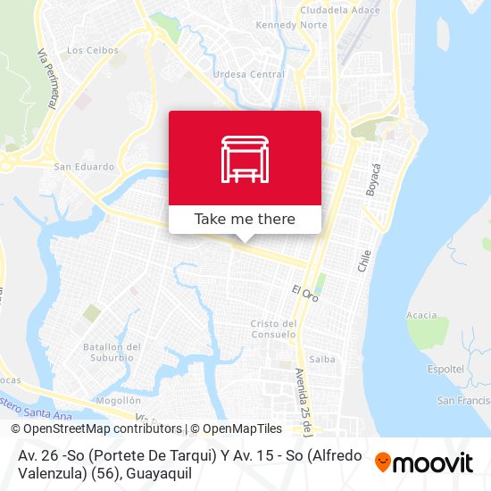 Mapa de Av. 26 -So (Portete De Tarqui)   Y Av. 15 - So (Alfredo Valenzula) (56)