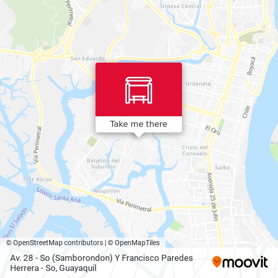 Av. 28 - So (Samborondon) Y Francisco Paredes Herrera - So map