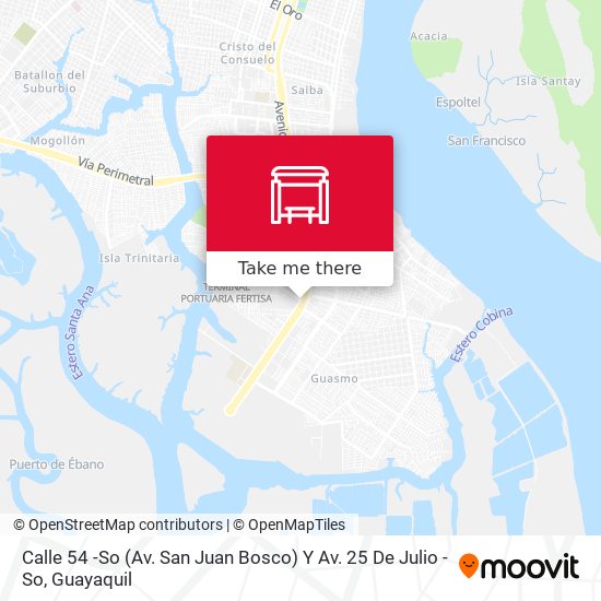 Mapa de Calle 54 -So (Av. San Juan Bosco)  Y Av. 25 De Julio - So