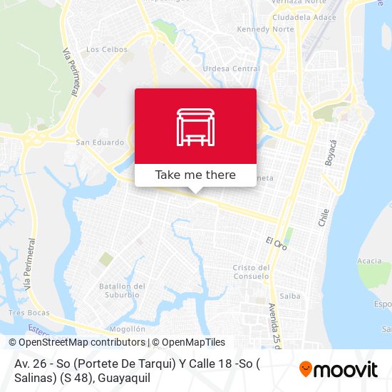 Mapa de Av. 26 - So  (Portete De Tarqui) Y  Calle 18 -So  ( Salinas) (S 48)