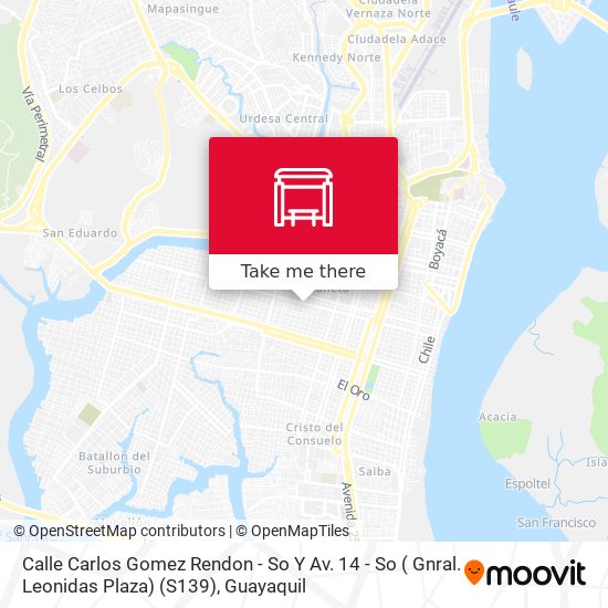 Mapa de Calle Carlos Gomez Rendon - So  Y  Av. 14 - So  ( Gnral. Leonidas Plaza) (S139)