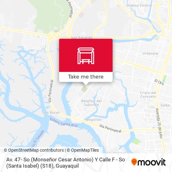 Mapa de Av. 47- So (Monseñor Cesar Antonio)  Y  Calle F - So (Santa Isabel) (S18)