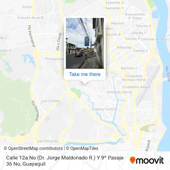 Mapa de Calle 12a No (Dr. Jorge Maldonado R.) Y 9º Pasaje 36 No