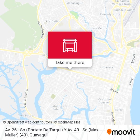 Mapa de Av. 26 - So  (Portete De Tarqui) Y  Av. 40 - So (Max Muller) (43)