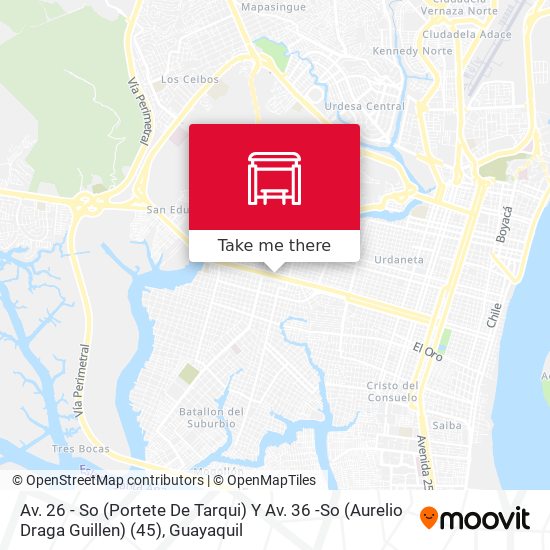 Av. 26 - So  (Portete De Tarqui)  Y   Av. 36 -So (Aurelio Draga Guillen) (45) map
