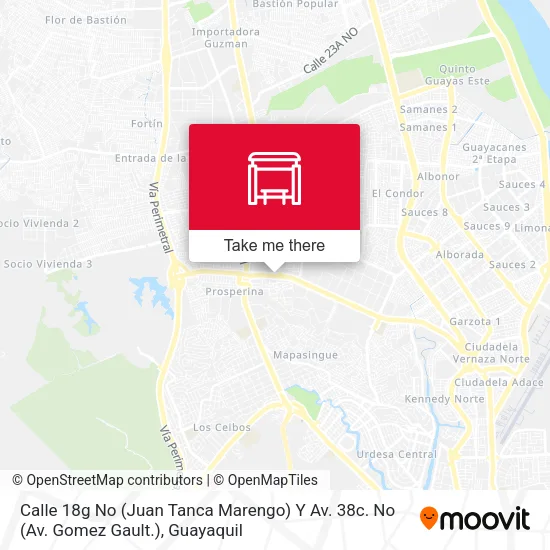 Calle 18g No (Juan Tanca Marengo) Y Av. 38c. No (Av. Gomez Gault.) map