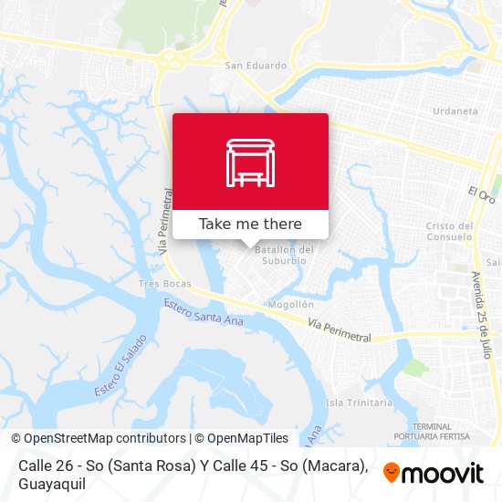 Mapa de Calle 26 - So (Santa Rosa) Y Calle 45 - So (Macara)