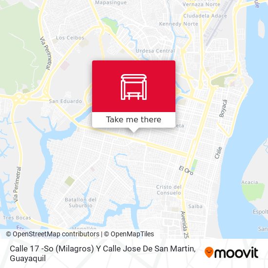 Mapa de Calle 17 -So (Milagros)  Y Calle Jose De San Martin