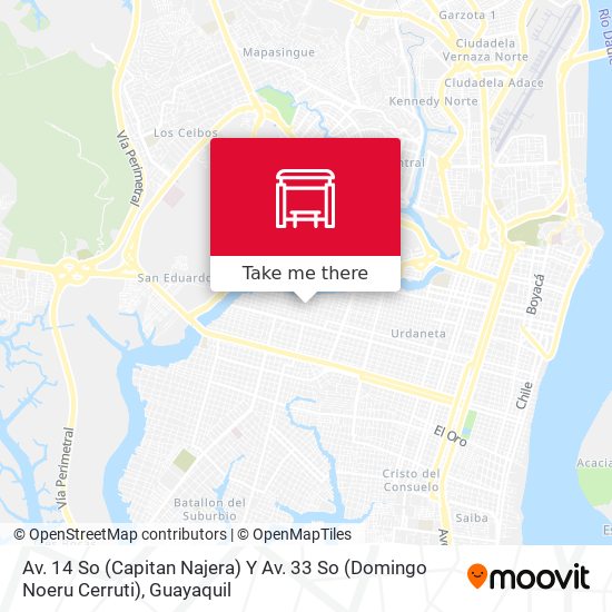 Mapa de Av. 14 So (Capitan Najera) Y Av. 33 So (Domingo Noeru Cerruti)